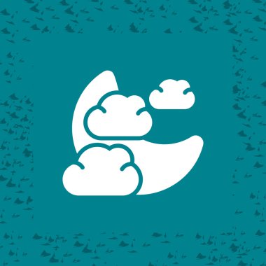 Ay ve bulutların vektör illüstrasyonu web simgesi