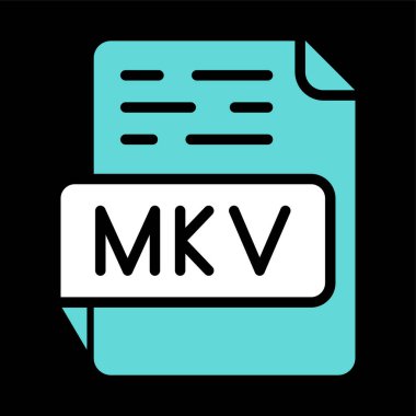 mkv dosya biçimi simgesi, vektör illüstrasyonu