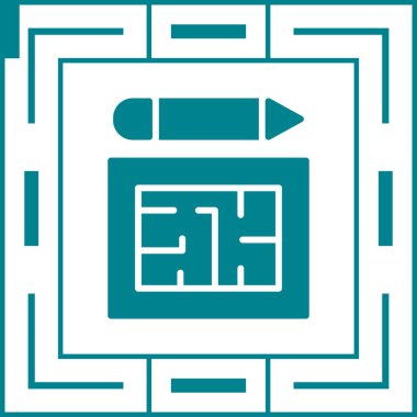 Blueprint web simgesi, basit illüstrasyon