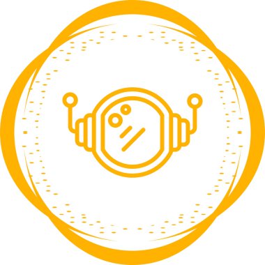 Astronot ya da kozmonot kask ikonu vektör çizimi. Beyaz üzerine izole edilmiş bilim alanı galaksisinin basit etiket logosu.