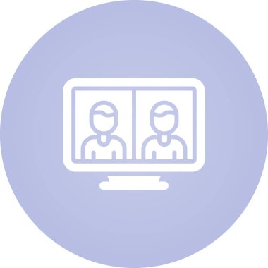 Telepresence simgesinin vektör illüstrasyonu 