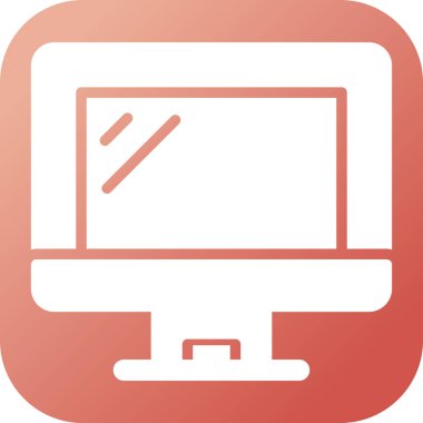 İzole edilmiş beyaz arkaplanda bilgisayar düz ekran monitörü. Vektör hisse senedi çizimi. İş için elektronik ekipman. Simgeyi izle.