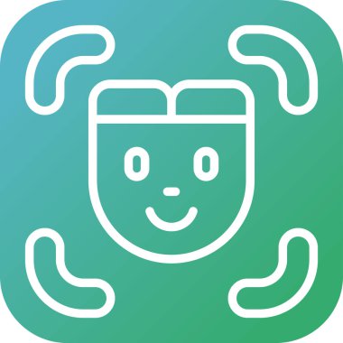 Yüz tanıma vektörü simgesi