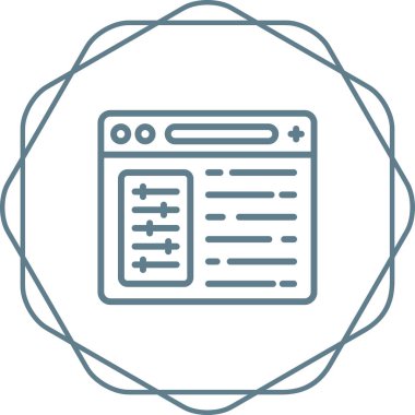 Ayarları satırı simgesi, vektör çizim 