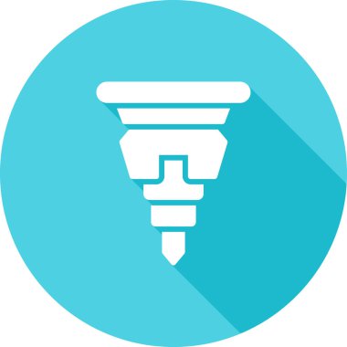 Diş matkabı olan dişler basit simge, web illüstrasyonu