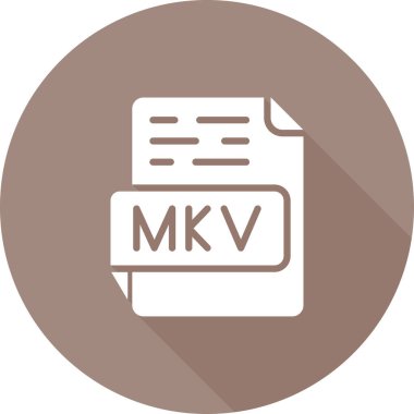 mkv dosya biçimi simgesi, vektör illüstrasyonu