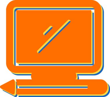 Masaüstü bilgisayar simgesi vektör çizimi 