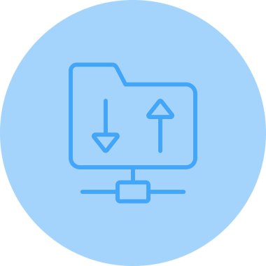 FTP sunucu simgesi, vektör illüstrasyonu. İzole edilmiş ftp veri sembolü. FTP transfer protokolü konsepti. 