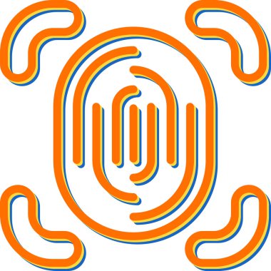 Parmak izi tarayıcısı. Web simgesi basit illüstrasyon