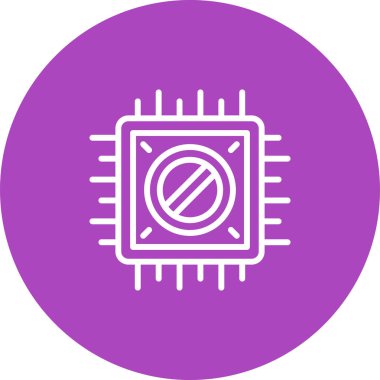 Çip web simgesi, basit vektör illüstrasyonu