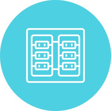 sunucu odası simgesi, vektör illüstrasyonu