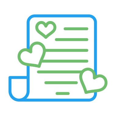 Romantik şiir ikonunun vektör illüstrasyonu