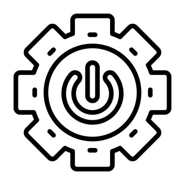 Güç Düğmesi simgesi, vektör illüstrasyonu