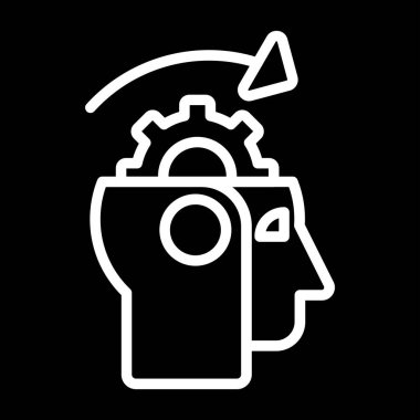 Makine öğrenme çizgisi simgesi, vektör illüstrasyonu 