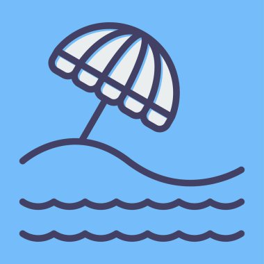 Plaj simgesinin vektör illüstrasyonu