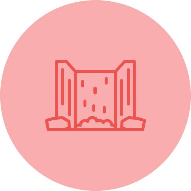 Şelale doğa simgesi, vektör illüstrasyonu