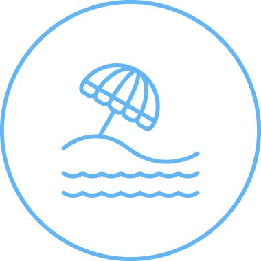 Plaj simgesinin vektör illüstrasyonu