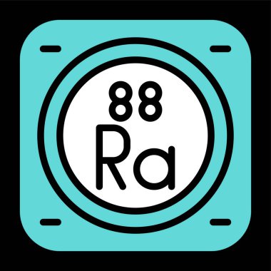 radyum kimyasal element simgesi web basit illüstrasyon
