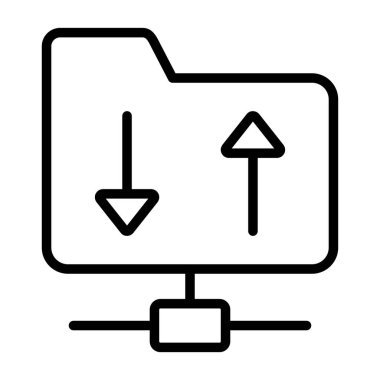 FTP sunucu simgesi, vektör illüstrasyonu. İzole edilmiş ftp veri sembolü. FTP transfer protokolü konsepti. 