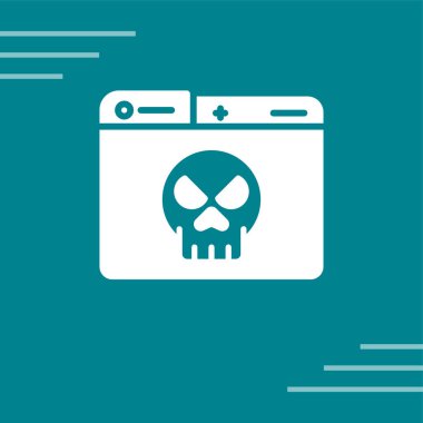 kafatası ikonu teknolojisi uyarı vektörü çizimi