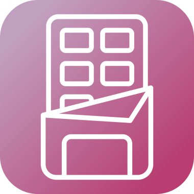 Beyaz arkaplanda izole edilmiş çikolata çubuğu simgesi 