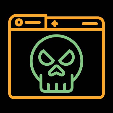 kafatası ikonu teknolojisi uyarı vektörü çizimi