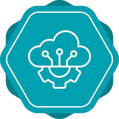 Servis simgesi olarak yazılım, vektör illüstrasyonu basit tasarım