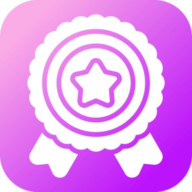 Moda düz biçimli Madalya Simgesi beyaz arkaplanda izole