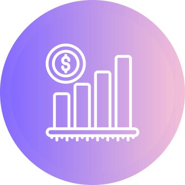 Dolar sembollü büyüme grafiği, vektör illüstrasyonu