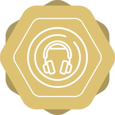 kulaklık simgesi web basit illüstrasyon