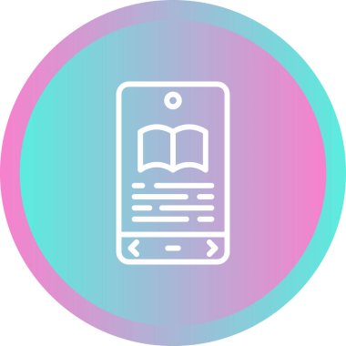 E-kitap okuyucu simgesi. Web simgesi basit illüstrasyon