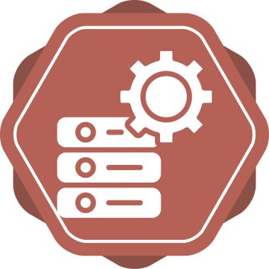 Veritabanı yönetimi. Web simgesi basit illüstrasyon
