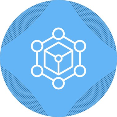 Blockchain ağı. Web simgesi basit illüstrasyon 