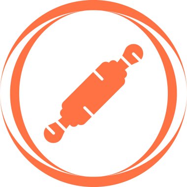 Rolling Pin Simgesi, Resim Çizgisi Sanat Tasarımı, Beyaz Arkaplanda Vektör 