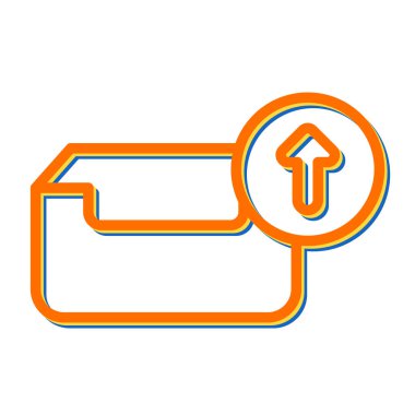  Ok ile giden kutusu. vektör simgesi 