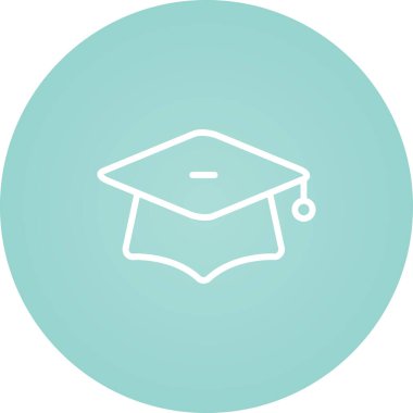 mezuniyet başlığı simgesi web basit illüstrasyon