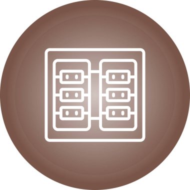 sunucu odası simgesi, vektör illüstrasyonu