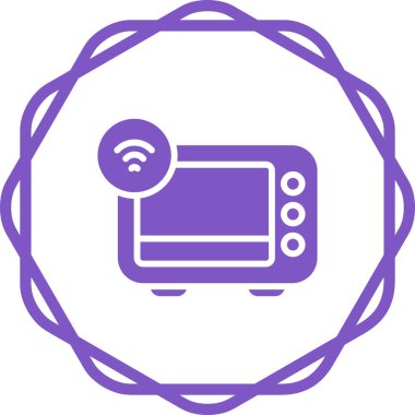 Smart Oven web simgesi, basit vektör illüstrasyonu