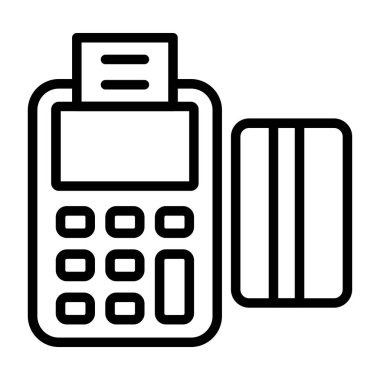 pos terminal ve kredi kartı vektör çizimi 