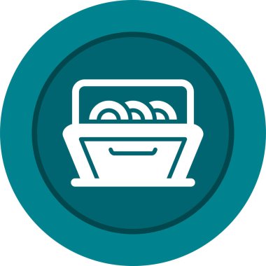 Bulaşık makinesi simge vektör çizim