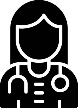 Kadın doktor web simgesi, illüstrasyon 