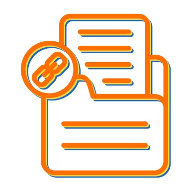 Belge Bağlantı simgesi, vektör illüstrasyonu basit tasarım