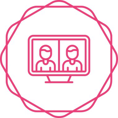 Telepresence simgesinin vektör illüstrasyonu 