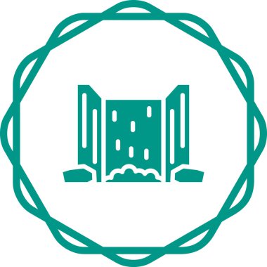 Şelale doğa simgesi, vektör illüstrasyonu