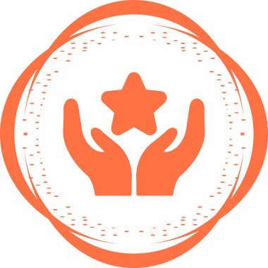 Eller simgesi olan yıldız, başarı konsepti vektör çizimi