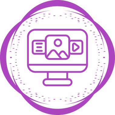 bilgisayar ekranı simgesi, vektör illüstrasyonu basit tasarım