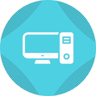 Masaüstü bilgisayar simgesi vektör çizimi 