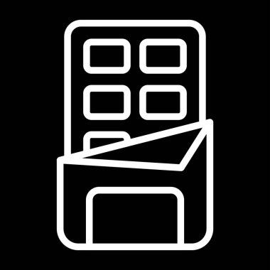 Beyaz arkaplanda izole edilmiş çikolata çubuğu simgesi 