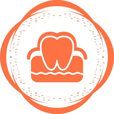 Diş minesi simgesinin basit çizimi