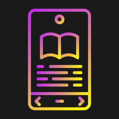 E-kitap okuyucu simgesi. Web simgesi basit illüstrasyon